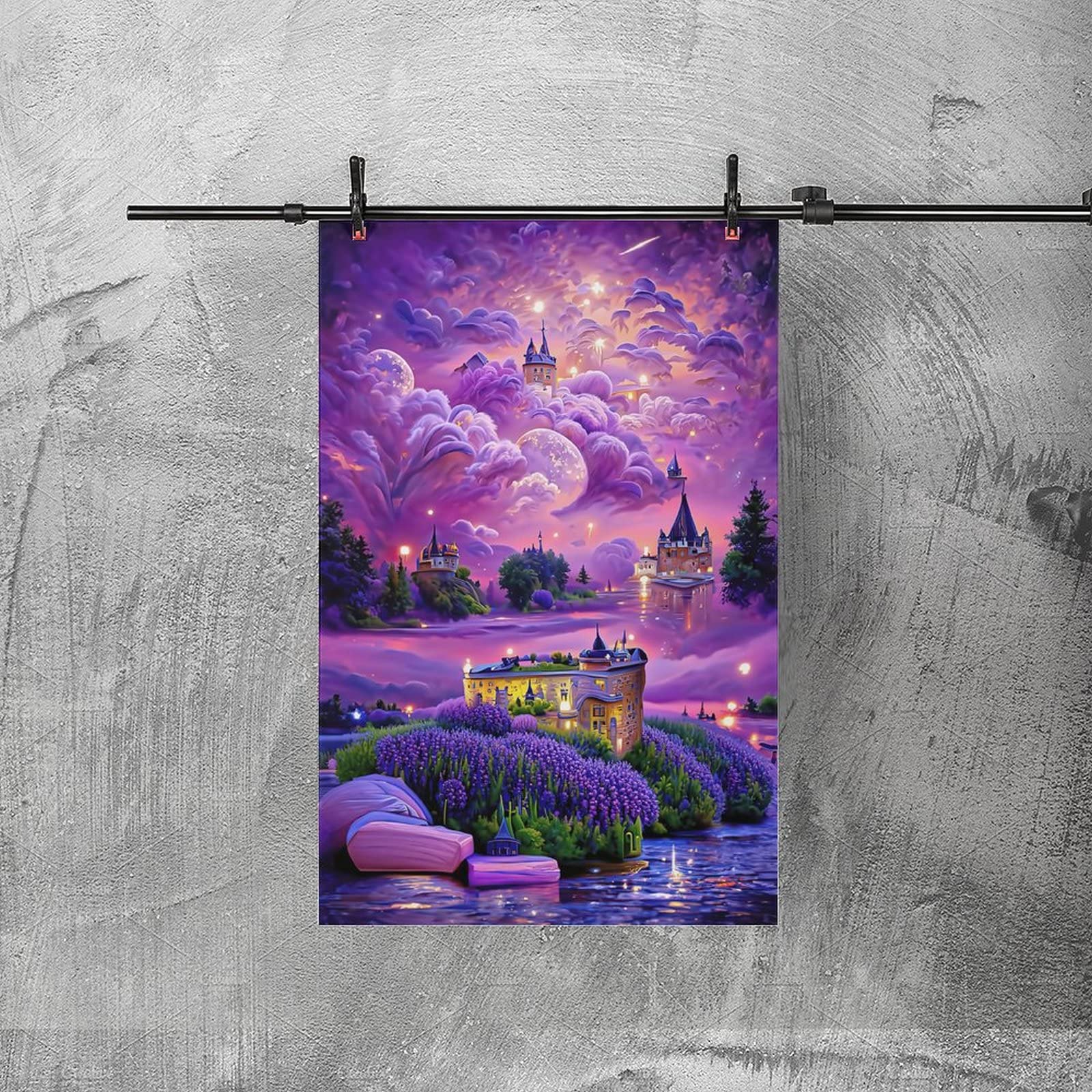 Amazon.co.jp: アートポスター パープル 「メルヘンハウス」 幻想的で